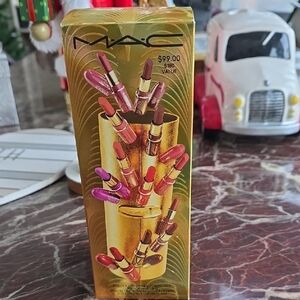 MAC Cosmetics Lipstick Set in Gold Packaging